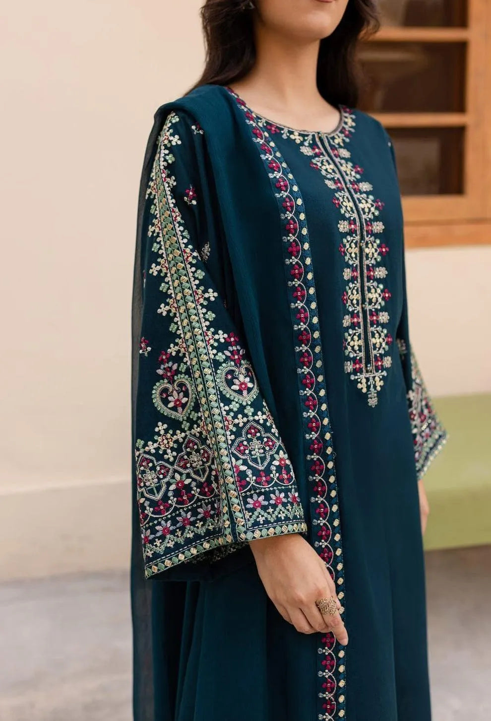 Pakistani Embroidered Kurta Set with Dupatta