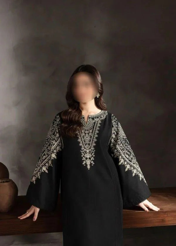Black Embroidered Lawn Shirt & Cotton Trouser Set 2pc