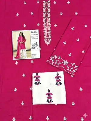 Pink Embroidered Lawn Shirt & Cotton Trouser Set 2pc